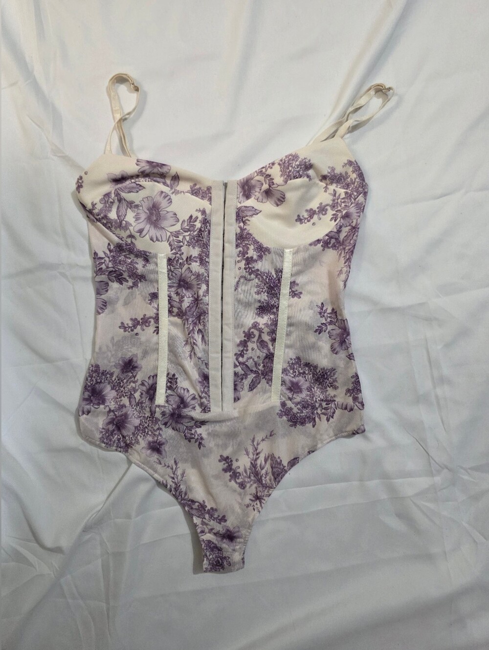NWT Free People Intimately Night Rhythm Corset Bodysuit Floral